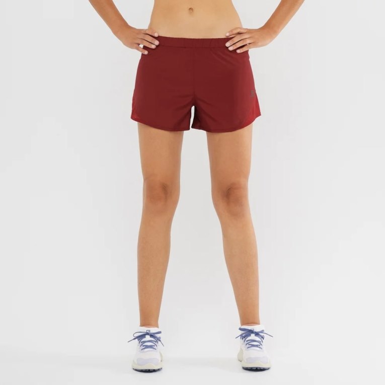 Salomon Cross Rebel 4\'\' Women\'s Running Shorts Red | CA 14V37